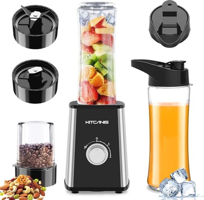3-in-1 Blender Smoothie Maker - 800W Mini Blender Met 3 Snelheden - Inclusief 2 Draagbare Flessen & Maalbeker