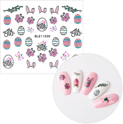 Allepaznokcie - 3D Zelfklevende Nagelstickers - Glitter - Paasmotieven