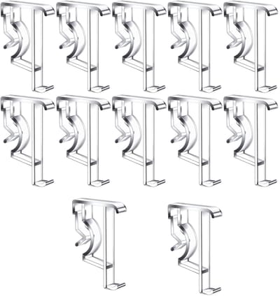 JHUBERS- Valance Clips 12 Stuks - 5 cm Transparante Clips - Voor Houten/Faux Houten Jaloezieën - Duurzaam Kunststof - Eenvoudige Bevestiging - Jaloezieclips