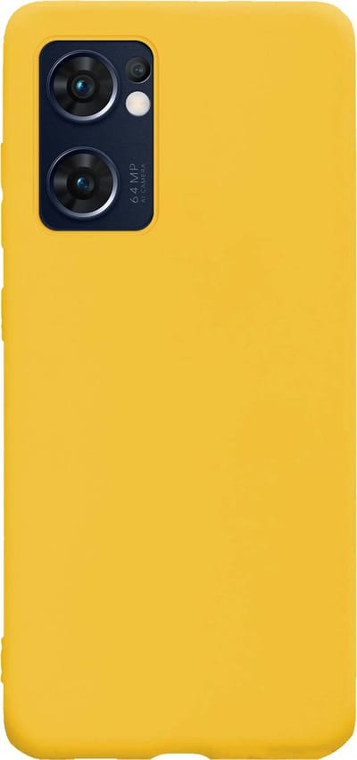Hoes - Geschikt voor OPPO Find X5 Lite - Sterk & Shockproof - Hoesje Cover - Siliconen Case - Geel
