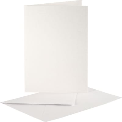 Parelmoer kaarten en enveloppen, afmeting kaart 10,5x15 cm crème, 10 set