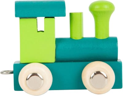 Small Foot - Wooden Letter Train Locomotive Green - 12 pieces