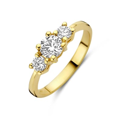 14K Geelgouden Trilogie Ring met Lab Grown Diamant 0.85 ct 4035542 – G VS