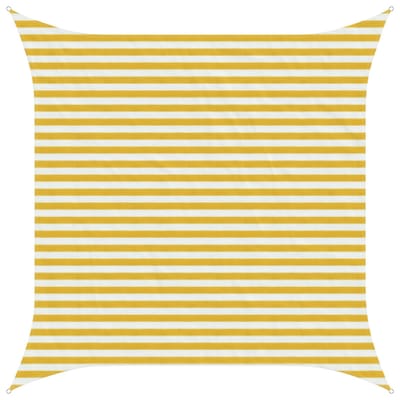 vidaXL - Zonneschaduwzeil - Geel - en - Wit - 3 - x - 3 - m - HDPE