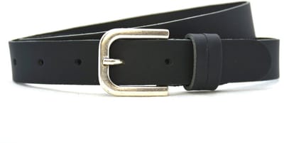 Dames riem Leer- Zwart - Breedte 3cm - Mooie dubbele passant - Riemmaat 85 - Totale lengte 100 cm - Nikkelvrije gesp