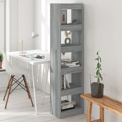 vidaXL - Boekenkast/kamerscherm - 40x30x166 - cm - grijs - sonoma - eikenkleurig