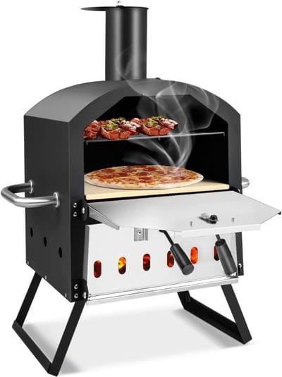 VLSelect® Pizzaoven - Pizzamaker - Pizzarette - 2 Laags Met Grillrooster