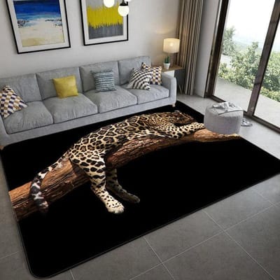 Mode Luipaardpatroon Tapijt Op De Vloer 3d Dierenprint Groot Tapijt Woonkamer Zachte Spons Badkamermat Absorberend Anti-Slip 115x160cm