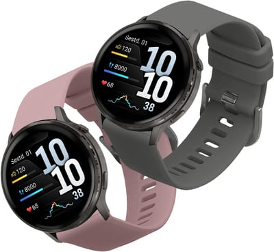 kwmobile 2x horlogebandjes geschikt voor Garmin Venu 4 41mm bandje - Smartwatch bandjes van TPU - Activity tracker horloge band in grijs / lavendel