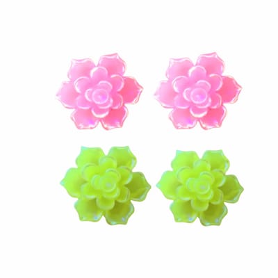 2 Paar- Clip oorbellen-neon Geel-Licht -roze- elin-geen gaatje- Charme Bijoux