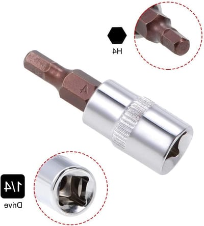 2 Stuks Hex Bit Socket 1/4" Aandrijving x H4 (4mm) Allen Sleutel, Premium S2 Staal, Geschikt voor Moment Sleutel, Ratelsleutel en Impact Boormachines