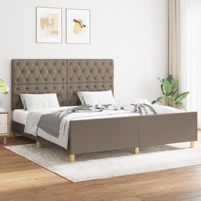 vidaXL - Bedframe - zonder - matras - stof - taupe - 160x200 - cm