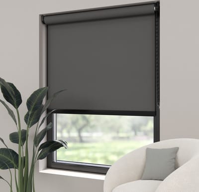 Dutchblinds Rolgordijn - lichtdoorlatend - Antraciet - 80x190cm - Raamdecoratie op maat