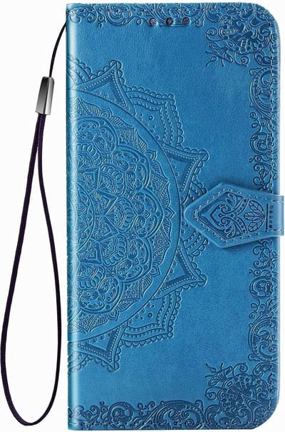 Geschikt voor Samsung Galaxy S20 Bookcase - Blauw - Bloemen - Portemonnee Hoesje