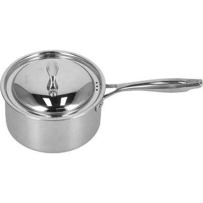 Steelpan 304 Roestvrij Staal Anti-Slip Multifunctioneel Verdikt Melkpan met Deksel voor Keuken Roségoud
