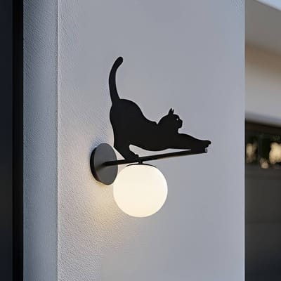 Lindby - Wandlamp buiten - 1licht - metaal - H: 40 cm - E14 - zwart
