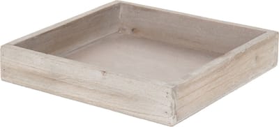 Dijk Natural Collection Houten dienblad - naturel wash - 20 x 20 cm - hout - vierkant - tafeldecoratie - kaarsenbord - plateau