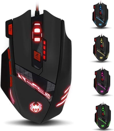 StayPowered Gamingmuis - Voor de Ultieme Game Ervaring - 9200 DPI - 8 Toetsen - Gewichtstuning - Multi-modi LED - Plug & Play - Compatibel met Alle Besturingssystemen - Zwart - Levering Sneller dan Aangegeven!