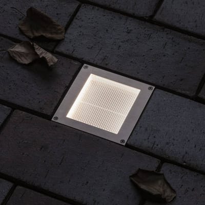 LED-grondinbouwlamp Smart Home Zigbee 3.0 Brick insectvriendelijk IP67 hoekig 100x100 mm Tunable Warm 1W 18lm 230V Edelstaal edelstaal