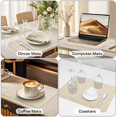 Kunstleren placemats - waterbestendig - set van 6 - 40x30 cm