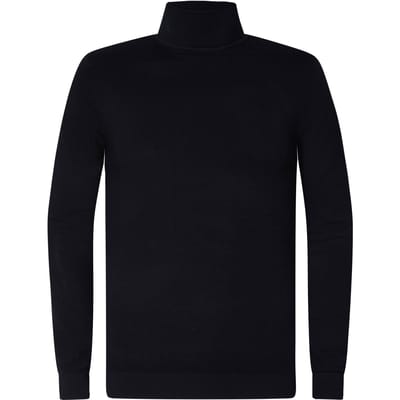 Petrol Industries Heren Coltrui - Ribgebreide Trui - Essentials Collection - Pullover - Truien - Zwart - Maat S