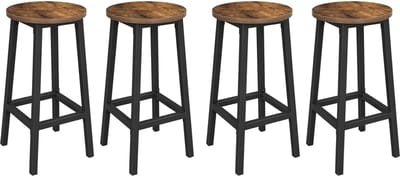 MIRA Home - Barkruk - Barkrukken - Set van 4 - Barstoel - Vintage - 30x30x65