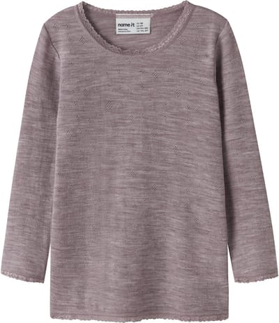 NAME IT - NMFWANG WOOL NEEDLE LS TOP SOLID NOOS - Meisjes - Lange mouwen shirts