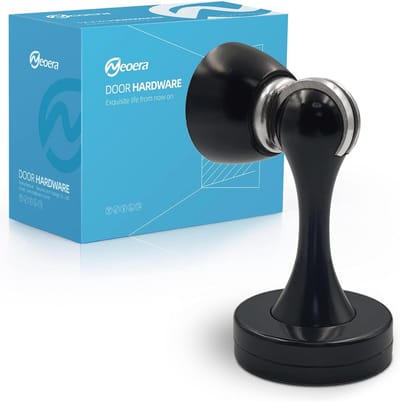 Sterke magnetische deurstopper voor diverse deurtypes - zwart, 2-pack