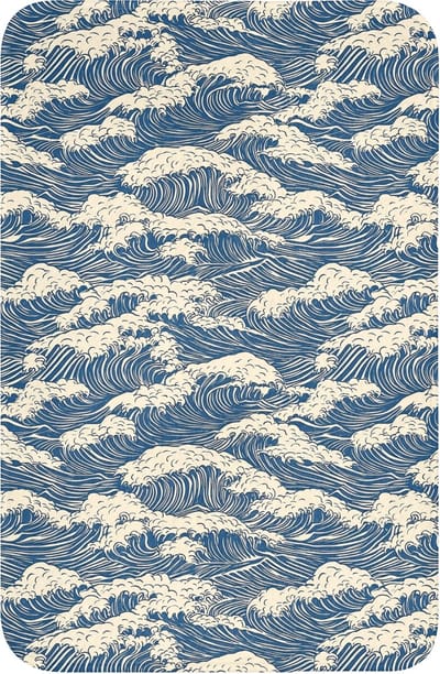 WC mat 40x60 cm - Antislip - Golven - Klassiek - Blauw - Toiletmat - Vloermat - Douchemat - Toilet tapijt - Toiletmatten