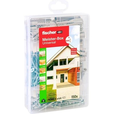 Fischer 577863 Meister-Box Universal + S Assortimentsdoos pluggen 35 mm, 50 mm 150 onderdelen
