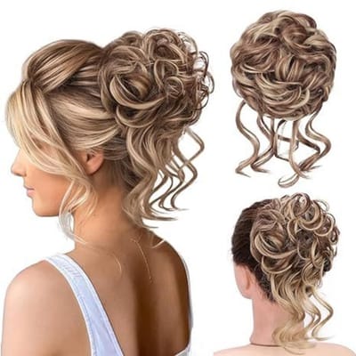 Daity 1-delige set - Haarclip - volumegevende haarextensies voor een knot - elastische haarband/haarstukje - haarelastiek voor een krullende knot