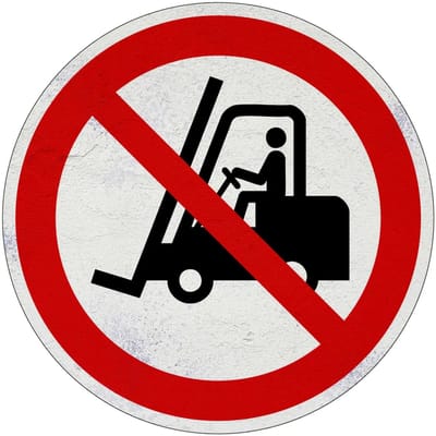 Heftrucks verboden verbodsbord - P006 | Sign Again materiaal | 10 cm