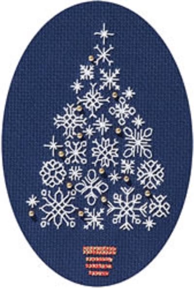 Kerstkaart op donkerblauwe stof