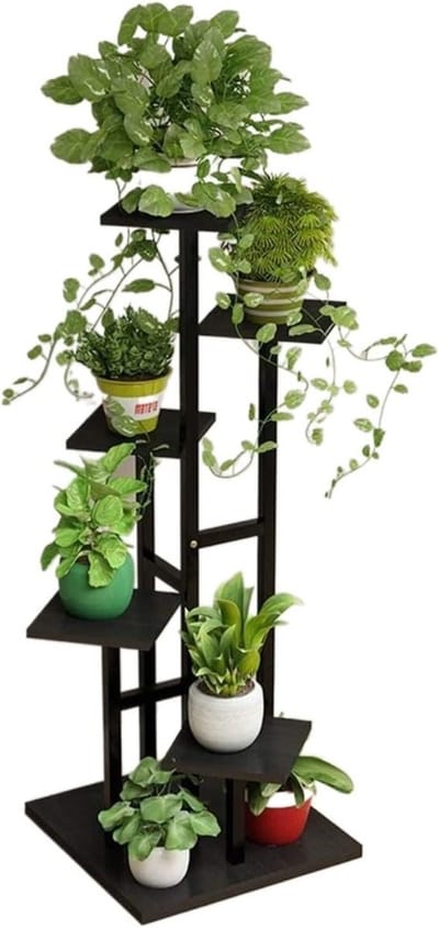 Plantenstandaard Bloemenrek - Plantenhanger Metalen Plank - Planten Presenteren - Opvouwbaar Smeedijzer - 40x40x120 cm - E