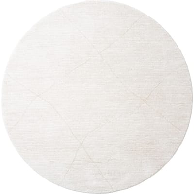 Vloerkleed Nica 1606 Crème - Rond ø160 cm - Laagpolig Design Vloerkleed met Kruispatroon in Scandinavische / Japandi Stijl
