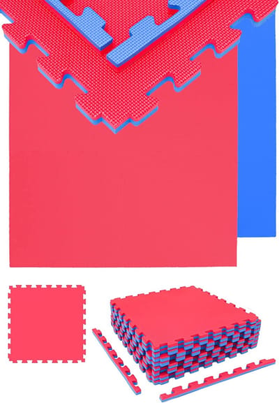 8x Vechtsportmat 2cm dik - 63x63cm EVA Puzzelmat, omkeerbaar in 2 kleuren, geluidsdempend & waterbestendig - voor Judo, Karate, MMA, Kickboksen & Fitness