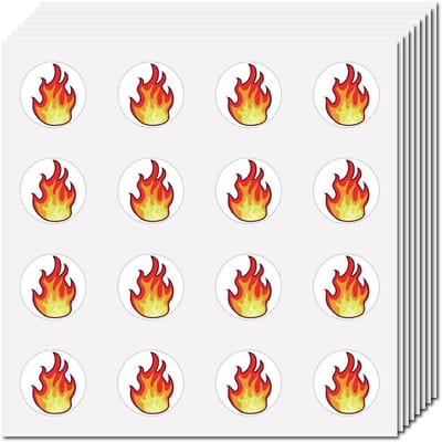 Dailygoody - Flammen-beeldstickers - Plannerstickers - Waterbestendig - Kleine ronde punten - Vlammen - Creatief knutselen - Voor alle leeftijden