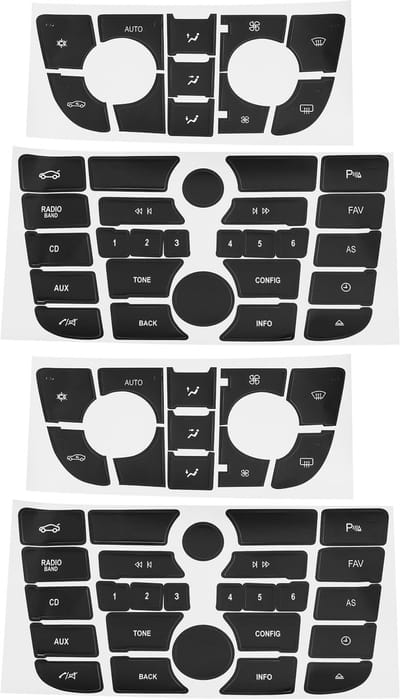 Dailygoody - Radio- en AC Paneel Stickers - 4 Stuks - Geschikt voor Opel Astra J - Auto Accessoires - Stickers voor interieur - Decoratie