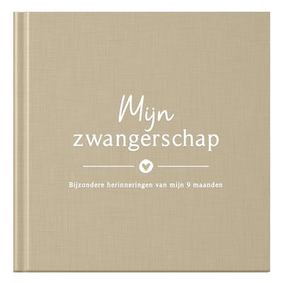 Fyllbooks - Mijn Zwangerschapsboek - 9 maanden Invulboek - Baby - Linnen Taupe - Geschikt voor alle Gezinssamenstellingen
