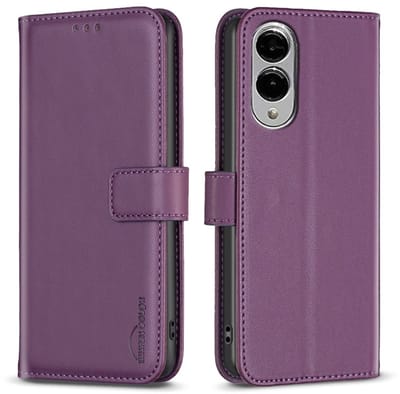 BINFEN Hoesje - Geschikt voor Samsung Galaxy S25 Edge Hoesje - BINFEN Color Book Case - Paars