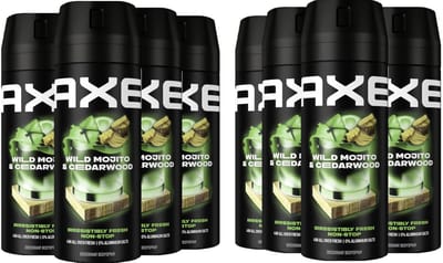 Axe Deo Spray - Wild Green Mojito + Cedarwood - 8 x 150 ml