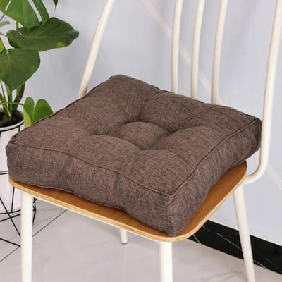 Linnen Zitkussens - Tuinstoel Kussens - Comfortabel Zitten - Dikke Vulling - 40x40 cm - Grijs