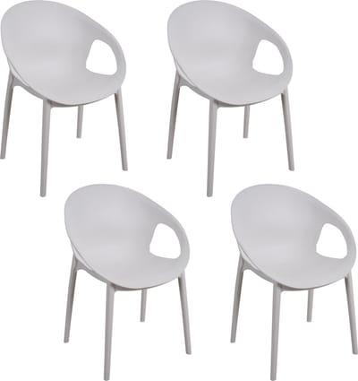 Terrasstoel Cosy (set van 4) - wit - stapelbaar