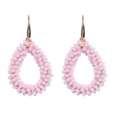 Lajetti - Druppel Oorbel Roze - Dames Oorbellen - Beaded Earrings