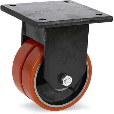 Dubbel PU extra zwaarlast bokwiel - 150mm - 1250kg