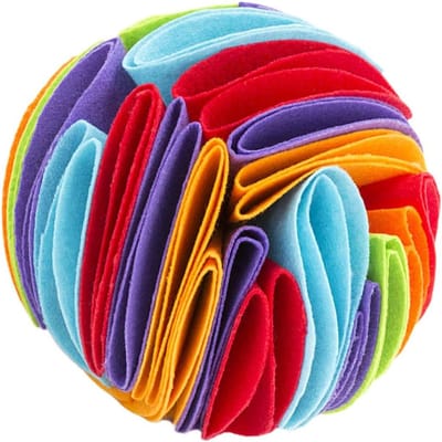 Hond Snuffelbal - Interactief Speelgoed - Langzaam Voeden - Stimuleert Zoekvaardigheden - 20x20x20CM - Diverse kleuren