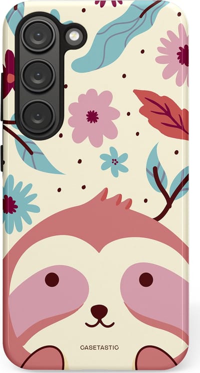 Casetastic Hoesje Geschikt voor Samsung S23 - Stijlvolle Beschermende Duo-layer Case - Luiaard knuffels