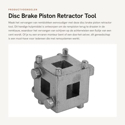 Dailygoods- Schijfremzuiger Robuust - Retractor Tool - Zilver - Adapter - Koolstofstaal - Eenvoudig te gebruiken - Remklauwtool