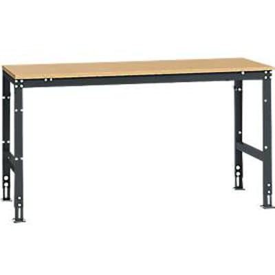 Manuflex basistafel UNIVERSAL Standaard, tafelblad multiplex, 1750 x 800, antraciet