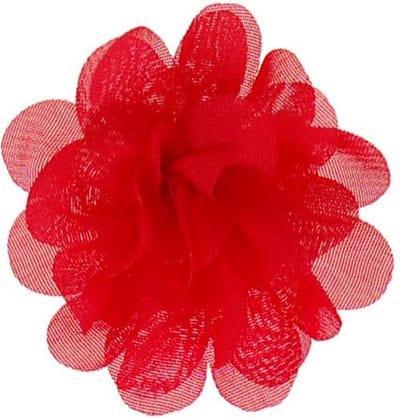 Haarclipje bloem rood organza - 5cm